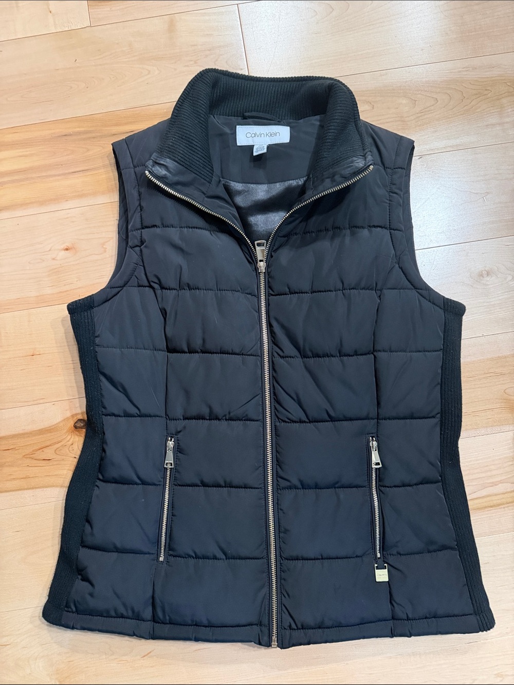 Calvin Klein Black Quilted Zip-Front Puffer Vest
